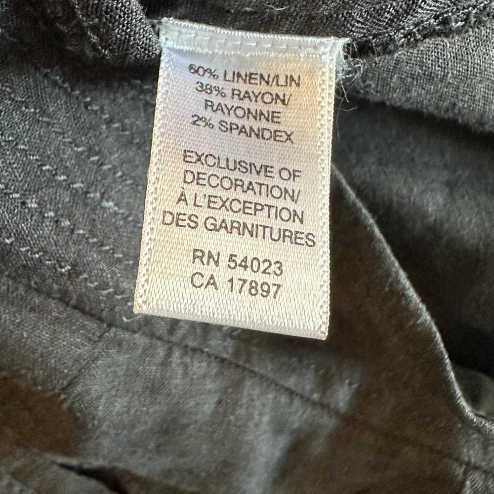 Banana Republic Women Linen Blend Camden Stretch Cropped Pants in Black Size 2